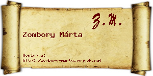 Zombory Márta névjegykártya